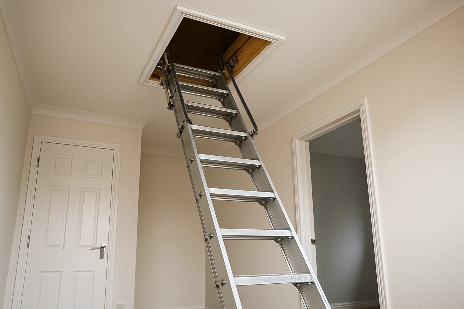 Professionally installed loft ladder providing safe loft access